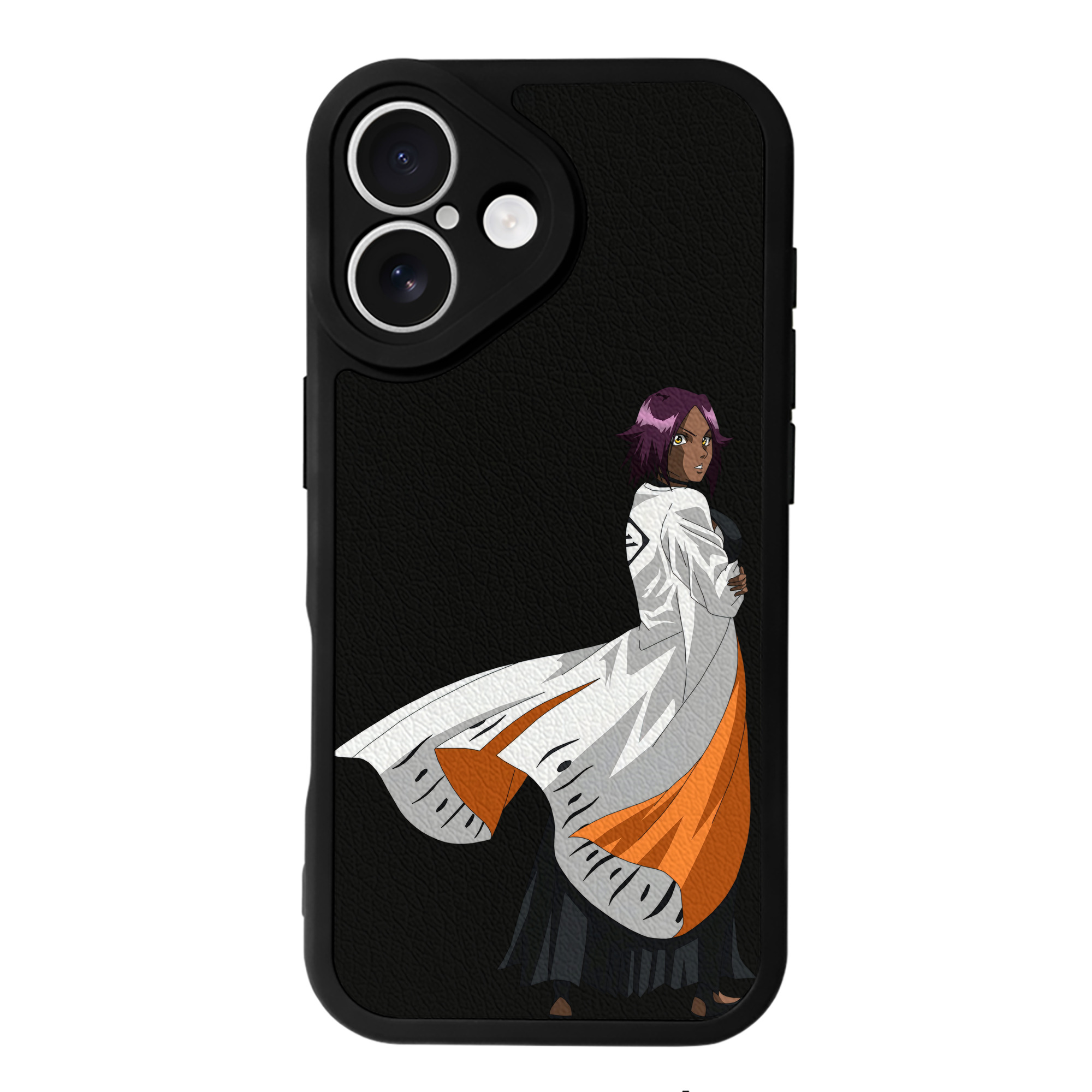 （画像用） ブリーチ 四楓院 夜一（しほういん よるいち） BLEACH Shihouin Yoruichi 【iPhone 16シリーズ対応】シリコンスマホケース（レザー調） 材質：シリコン